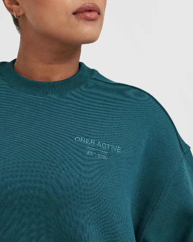 All Day Est 2020 Oversized Sweatshirt | Marine Teal