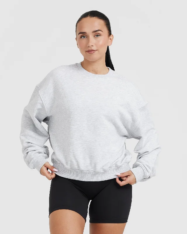 All Day Lightweight Oversized Sweatshirt | Light Grey Marl