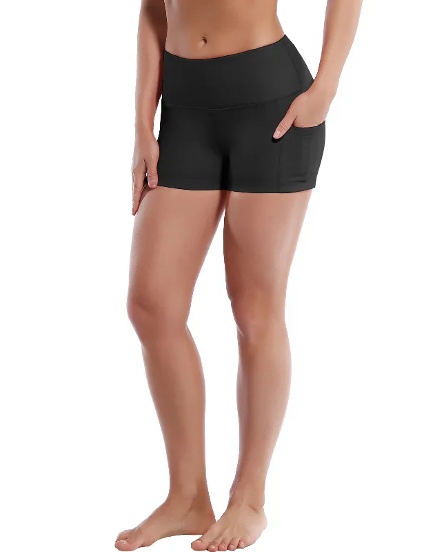 2.5"" Side Pockets Yoga Shorts black