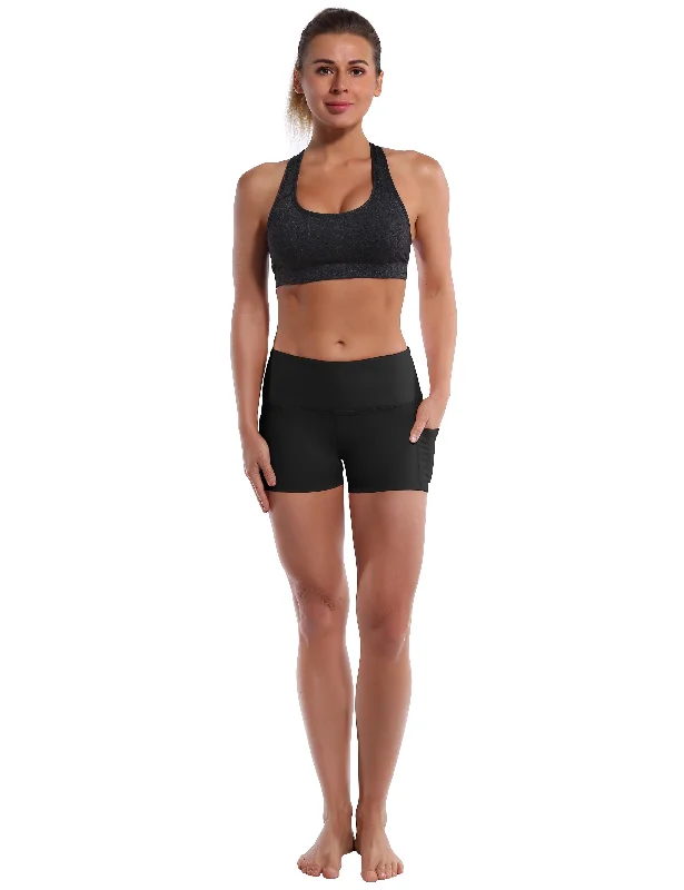 2.5"" Side Pockets Yoga Shorts black