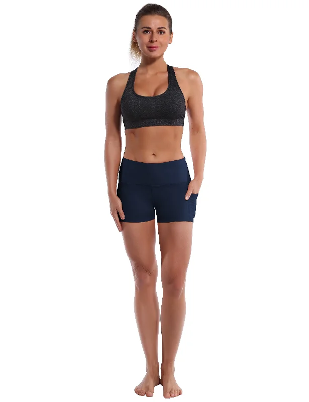 2.5"" Side Pockets Yoga Shorts darknavy