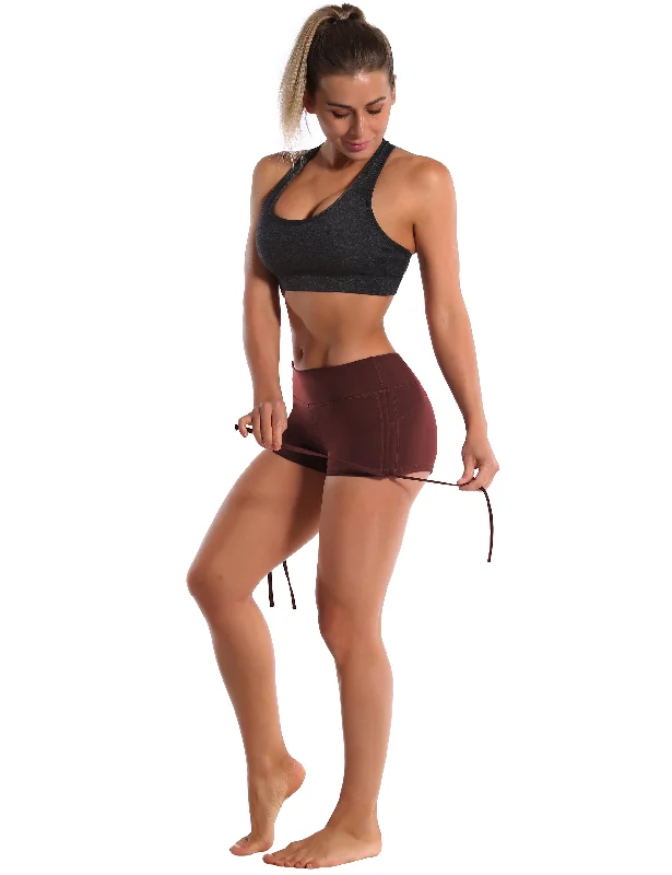 Side Drawstring Hot Shorts mahoganymaroon