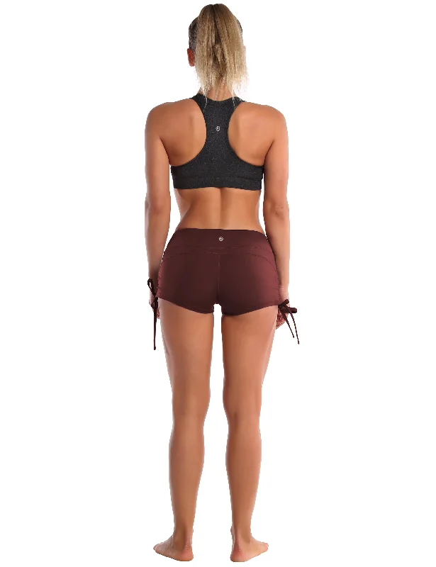 Side Drawstring Hot Shorts mahoganymaroon