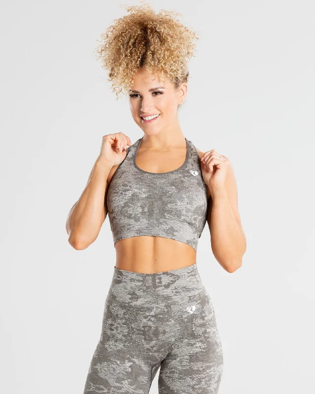 Camo Seamless Sports Bra | Green