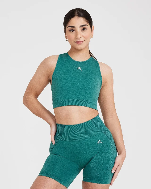 Classic Seamless 2.0 Crop Top | Mineral Green Marl