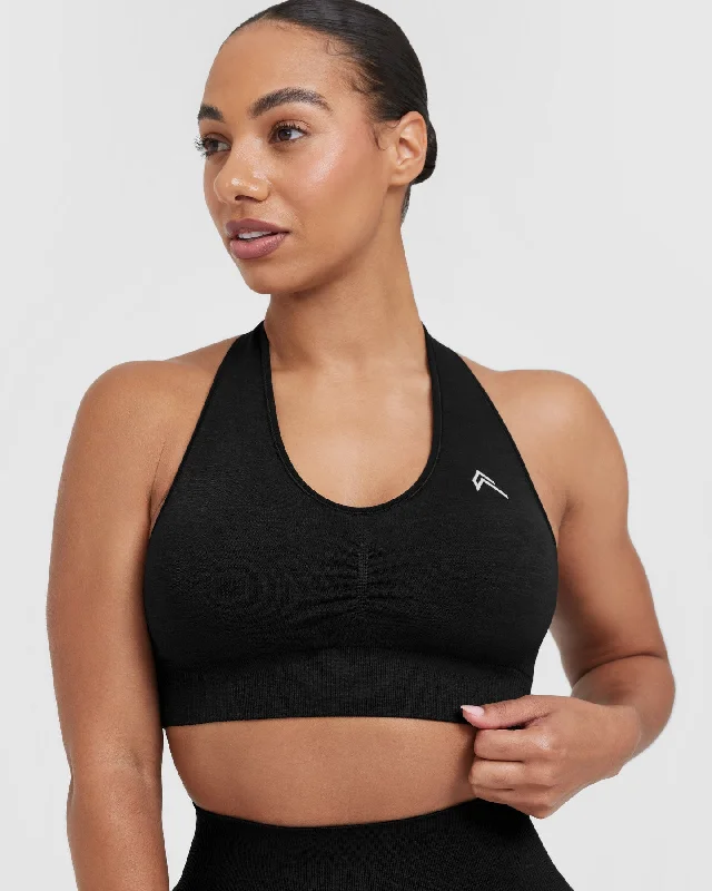 Classic Seamless 2.0 V-Neck Bralette | Black Marl