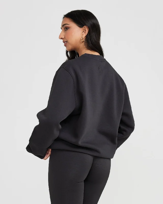 Classic Lounge Oversized Crew Neck | Coal