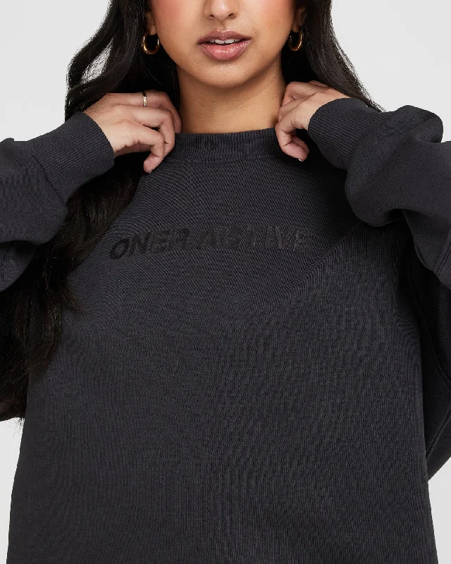 Classic Lounge Oversized Crew Neck | Coal