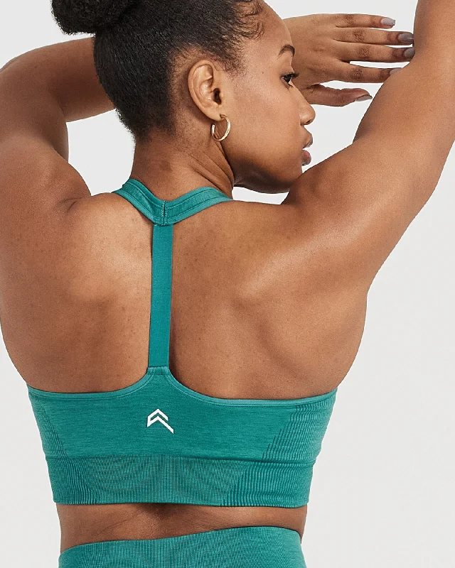 Classic Seamless 2.0 V-Neck Bralette | Mineral Green Marl