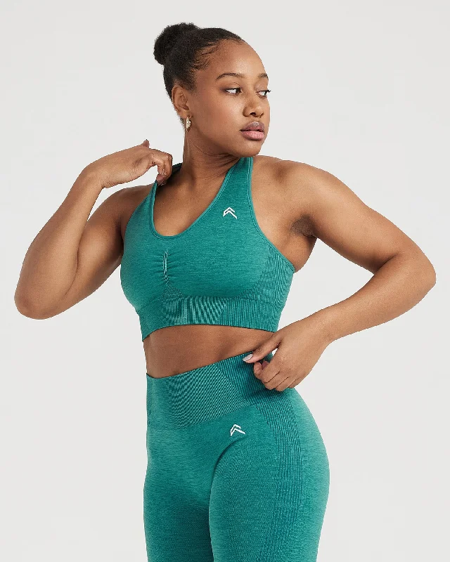 Classic Seamless 2.0 V-Neck Bralette | Mineral Green Marl