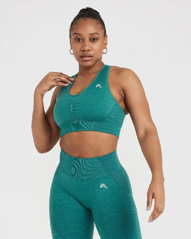 Classic Seamless 2.0 V-Neck Bralette | Mineral Green Marl