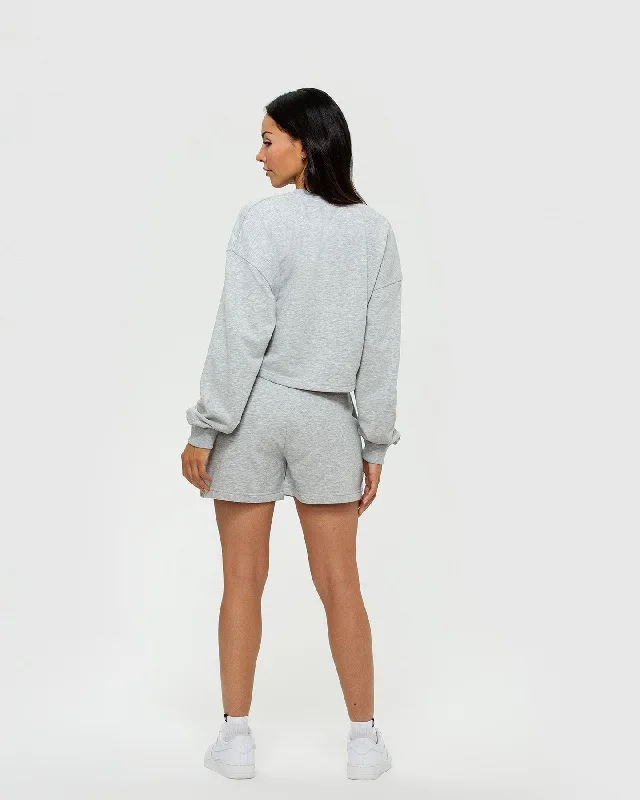 Comfort Cropped Crew Neck | Silver Grey Marl