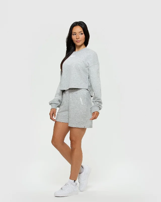 Comfort Cropped Crew Neck | Silver Grey Marl