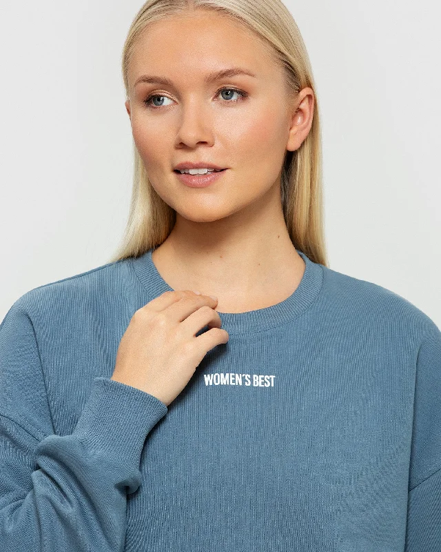 Comfort Cropped Crew Neck | Smoke Blue