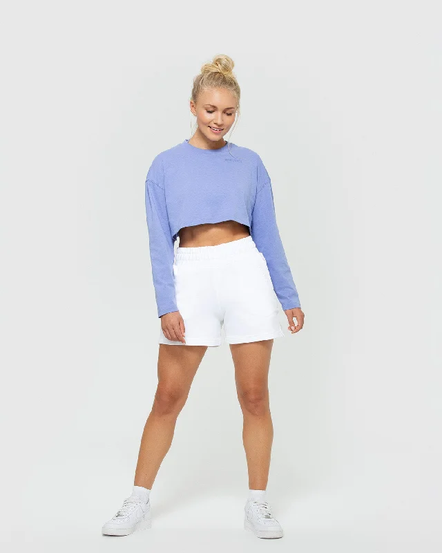 Comfort Oversized Cropped Long Sleeve T-Shirt | Violet