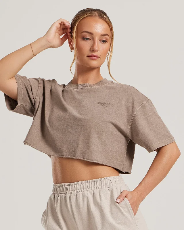 Comfort Vintage Look Oversized Cropped Short Sleeve T-Shirt | Caribou