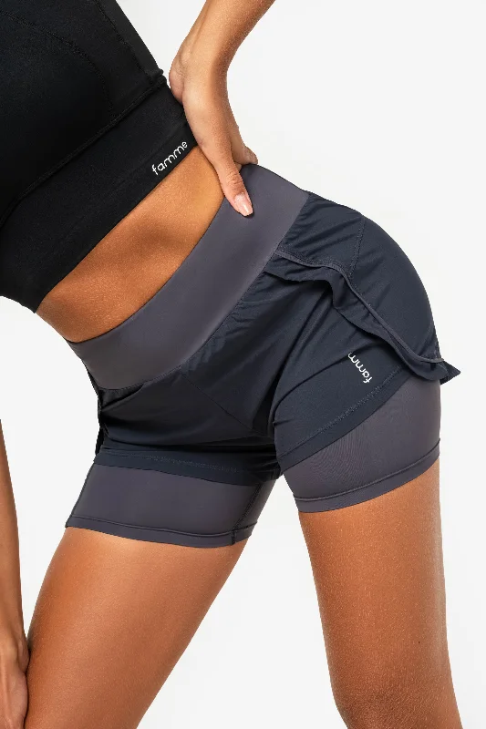 Dark Grey Pace Running Shorts