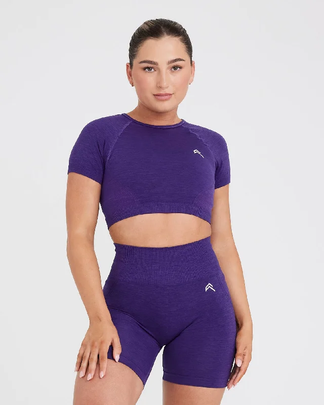 Effortless Seamless Short Sleeve Crop Top | Amethyst