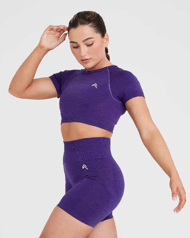 Effortless Seamless Short Sleeve Crop Top | Amethyst