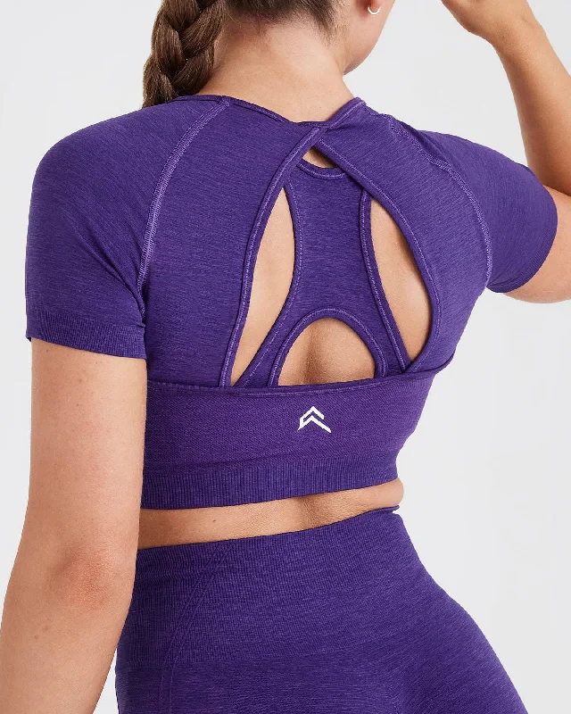 Effortless Seamless Short Sleeve Crop Top | Amethyst