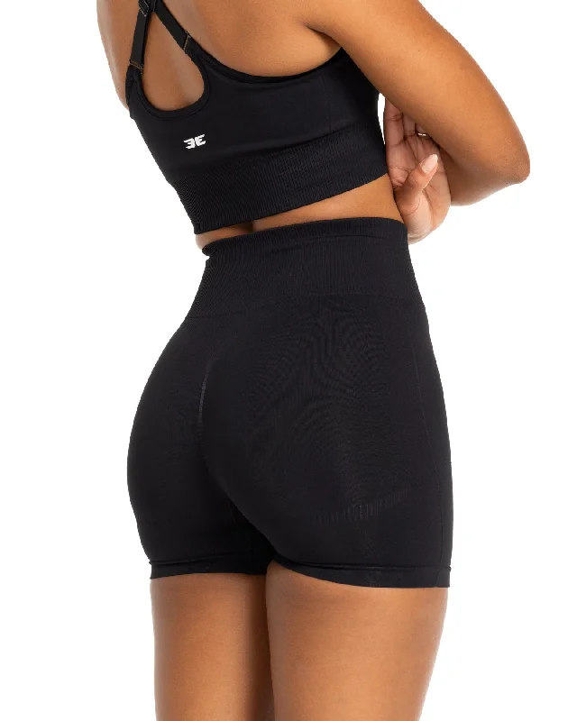 Elite Seamless V2 Shorts - Black (Subtle Scrunch)