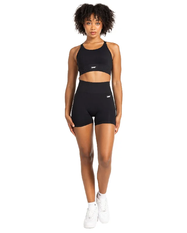 Elite Seamless V2 Shorts - Black (Subtle Scrunch)