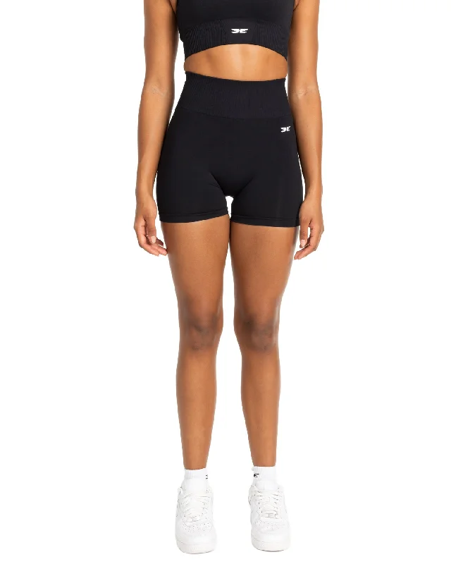 Elite Seamless V2 Shorts - Black (Subtle Scrunch)