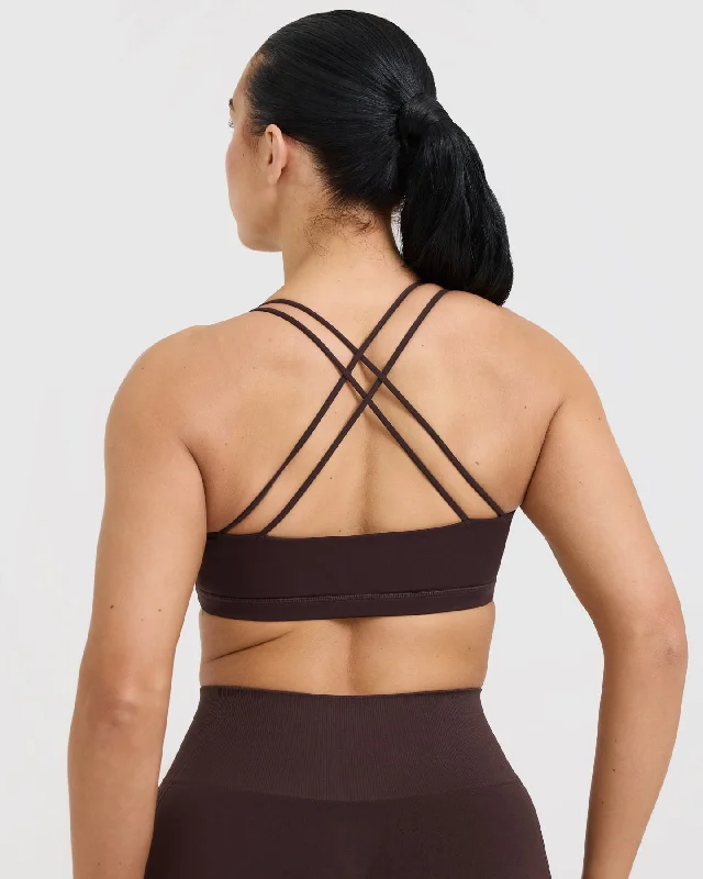 Everyday Cross Over Bralette | Plum Brown