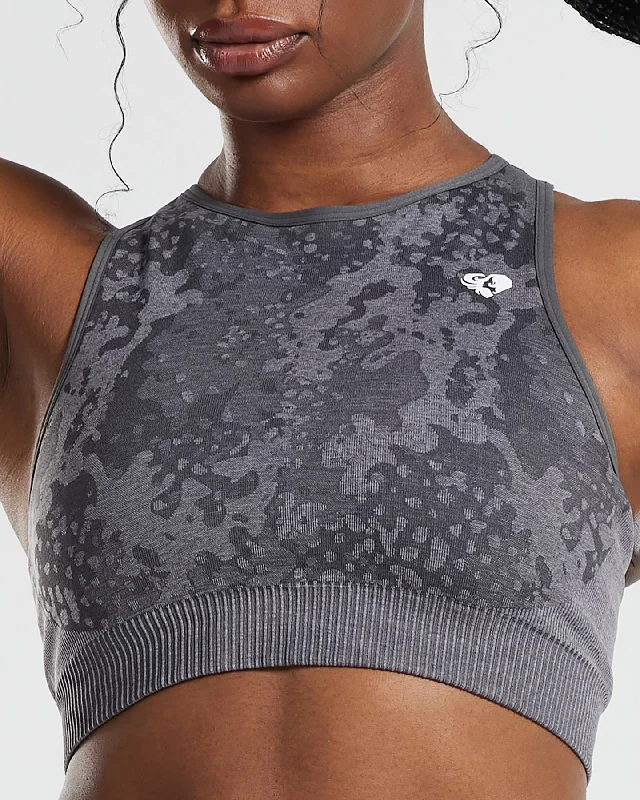 Evolution Seamless High Neck Bra | Graphite