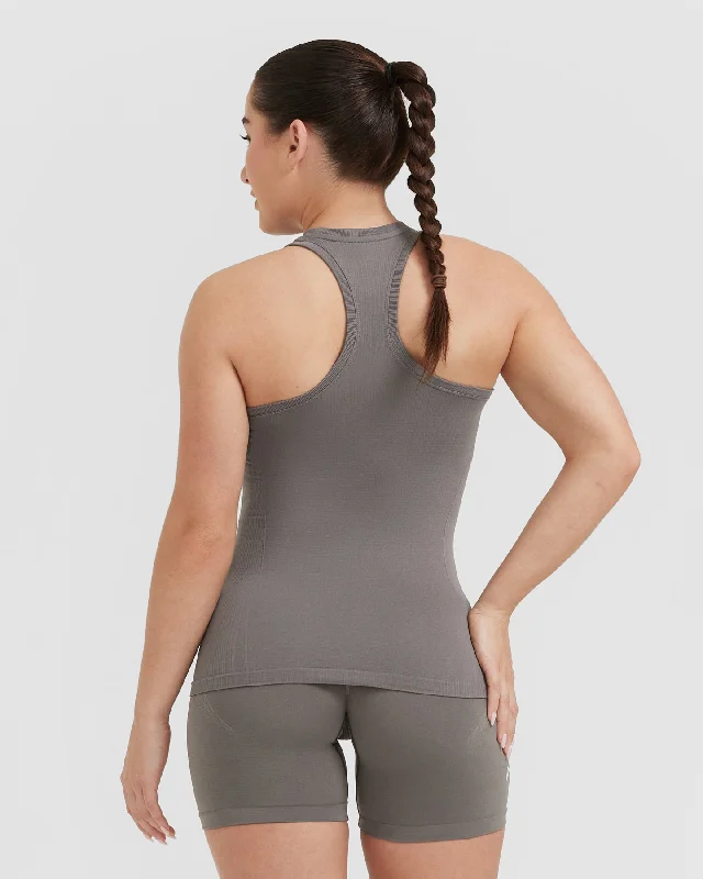 Go To Seamless Fitted High Neck Vest | Ash Grey