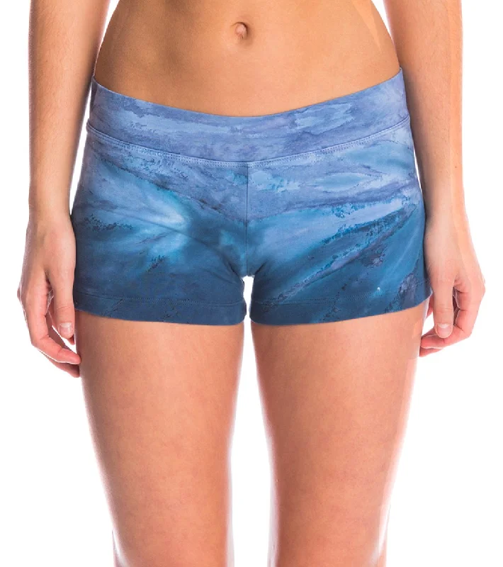 Hard Tail Booty Yoga Shorts Blue Side Circle