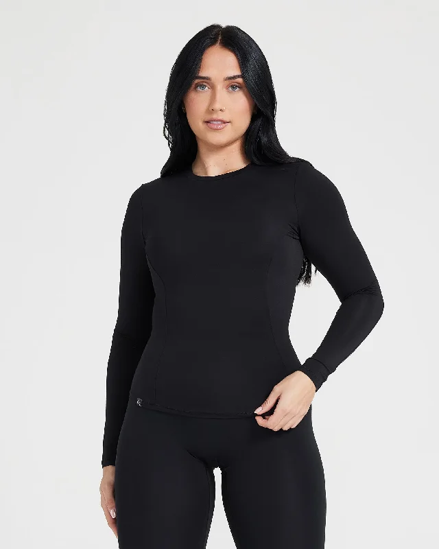 Mellow Soft Long Sleeve Top | Black