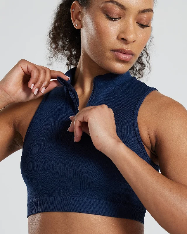 Motion Seamless 1/4 Zip Tank | Sapphire Blue