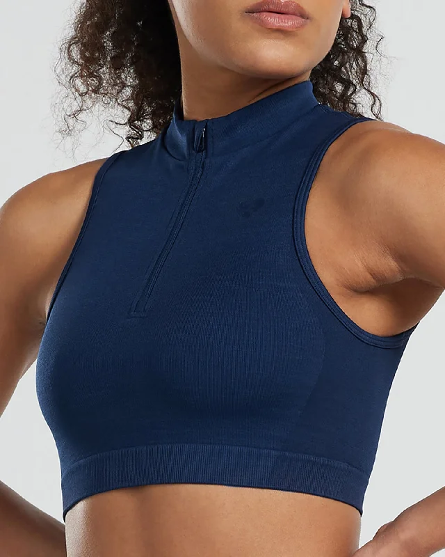 Motion Seamless 1/4 Zip Tank | Sapphire Blue