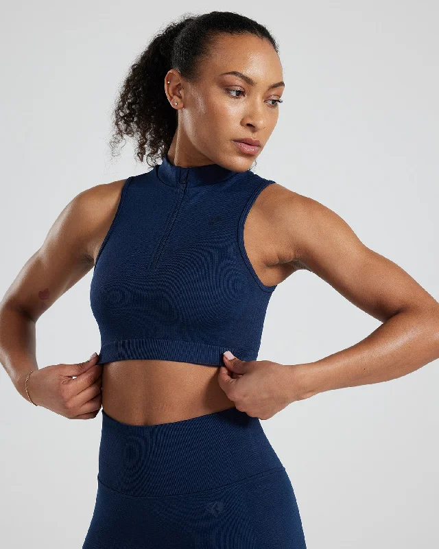 Motion Seamless 1/4 Zip Tank | Sapphire Blue