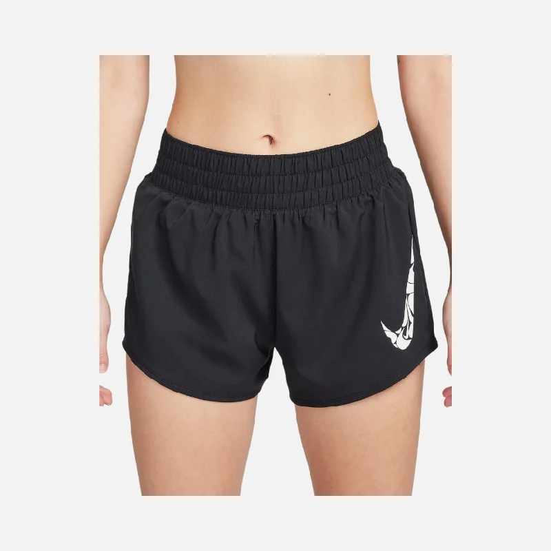 Nike One Dri-FIT Mid-Rise 8cm (approx.) Brief-Lined Women's Shorts - Black/White