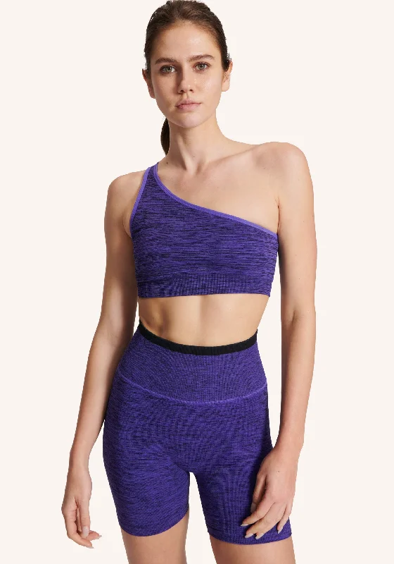 One Shoulder Seamless Crop Bra