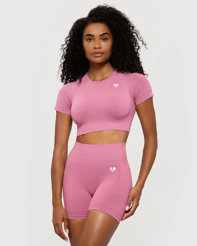 Power Seamless Short Sleeve Crop Top | Heather Rose