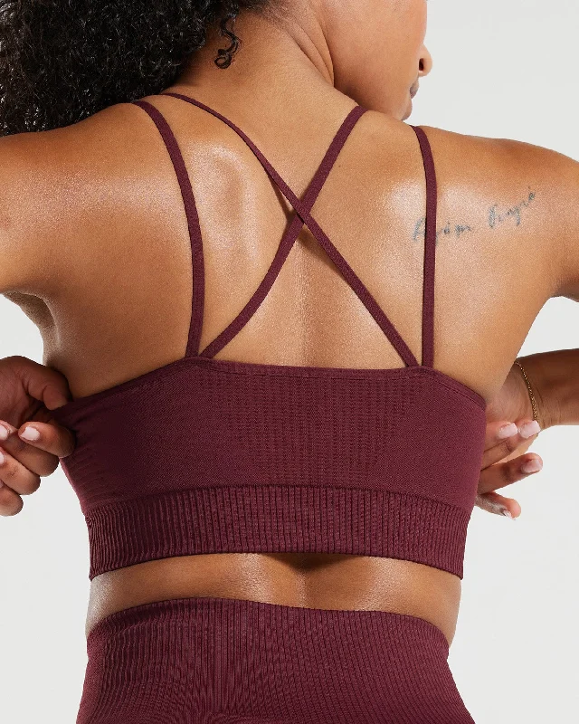 Power Seamless Sports Bra | Dark Cherry