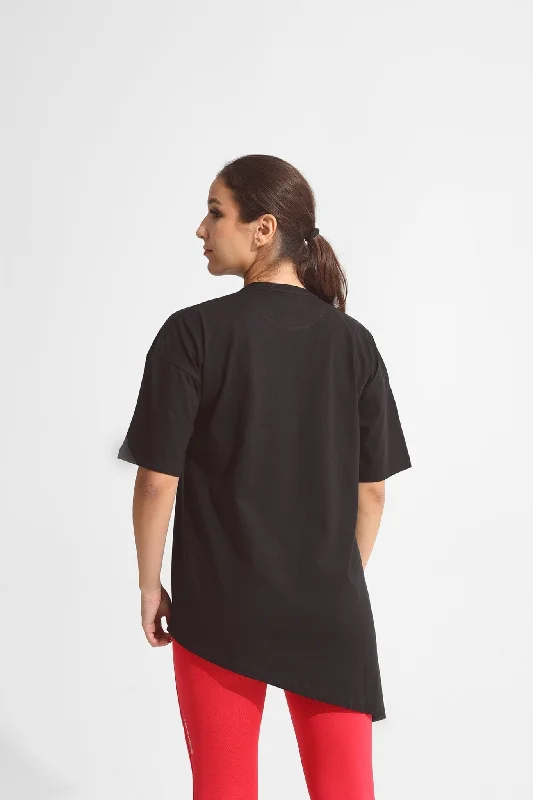 Black Oversized Absrtact Tee