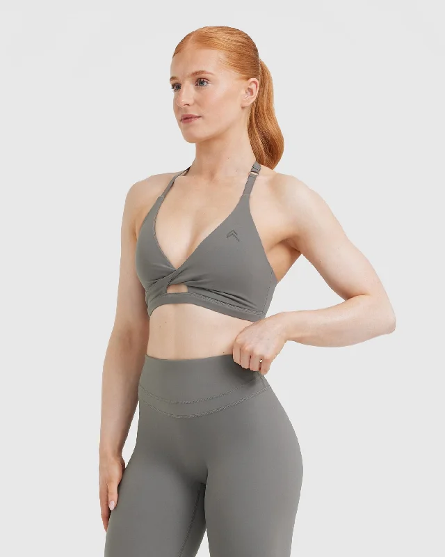 Unified Twist Sports Bra | Ash Grey