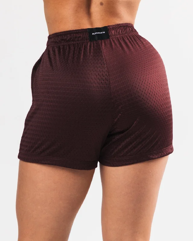 Signature Mesh Short 4"" - Sangria