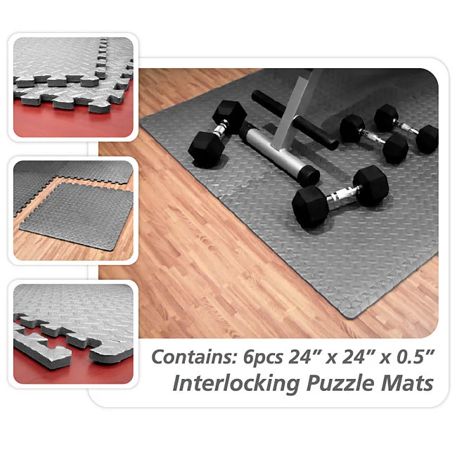 Element Fitness 24"" x 24"" x 1/2"" - 6 pcs Floor Mats