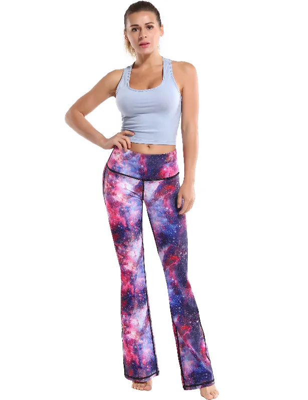 29"" 31"" 33"" 35"" 37"" High Waist Printed Bootcut Leggings Galaxy