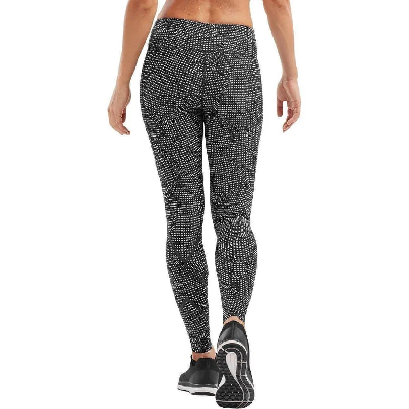 2XU Mid Rise Compression Womens Long Running Tights - Black