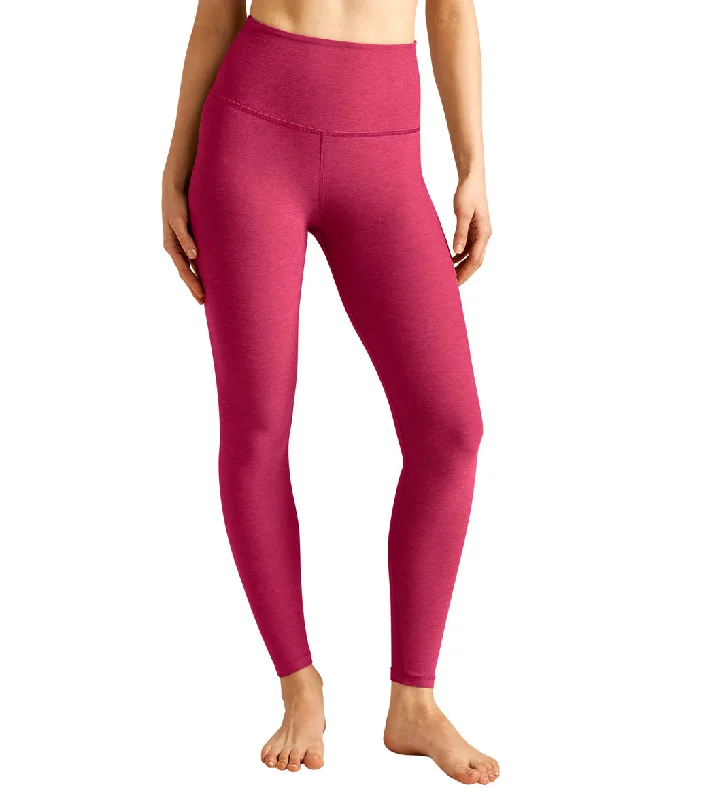 Beyond Yoga Spacedye High Waisted Caught In The Midi 7/8 Yoga Leggings Cranberry Heather