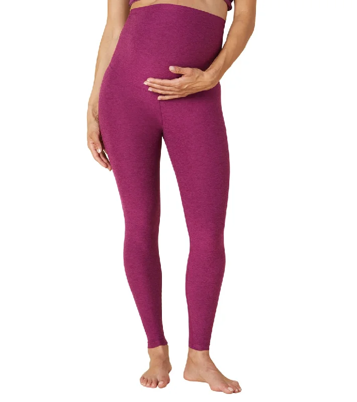 Beyond Yoga Spacedye Love the Bump Midi Maternity Leggings Magenta Heather