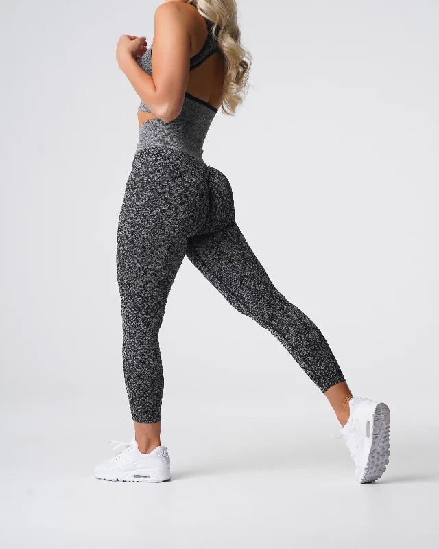 Black Speckled Snakeskin Seamless Leggings