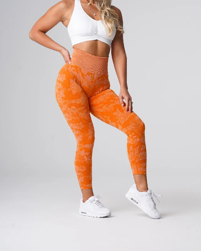 Burnt Orange Camo Seamless Leggings