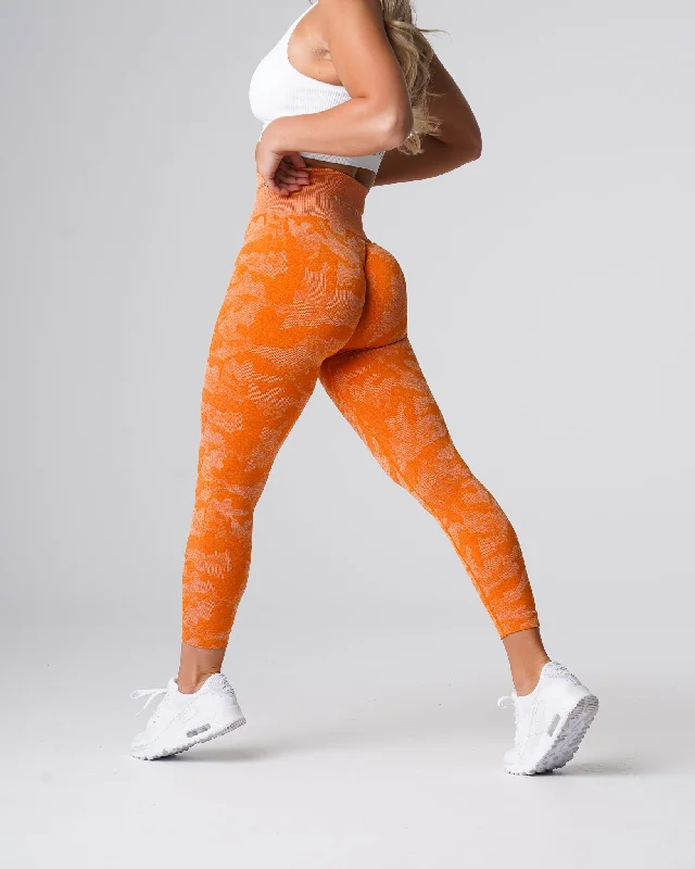 Burnt Orange Camo Seamless Leggings